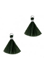 Quaste Ibiza Style 1.5cm Silver - dark classic green